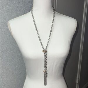Elegant Silver and Gold Tone Chain Necklace